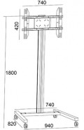 MULTIBRACKETS 7350073730636 M Display Stand 180 Single Silver