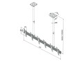 MULTIBRACKETS 7350073733477 M Ceiling Menuboard Mount Pro MBC3X1U - Ceiling mount for LCD display, steel, 3m length, 3 screens, single side, tilt arms, VESA Max 600x400