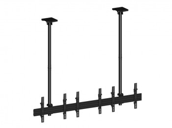 MULTIBRACKETS 7350073733477 M Ceiling Menuboard Mount Pro MBC3X1U - Ceiling mount for LCD display, steel, 3m length, 3 screens, single side, tilt arms, VESA Max 600x400